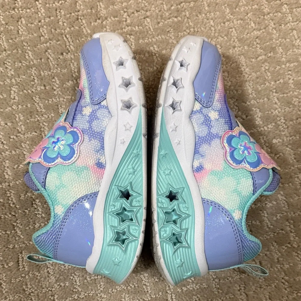 Skechers Girls' Pastel Floral- Purple, Teal & Pink - Picture 5 of 6
